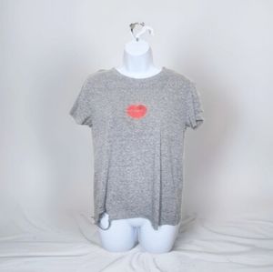 Wildfox Pucker Up Stellar Crew Slashed Short Sleeve Tee